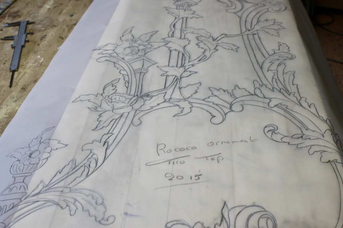 Rococo ornament tekening